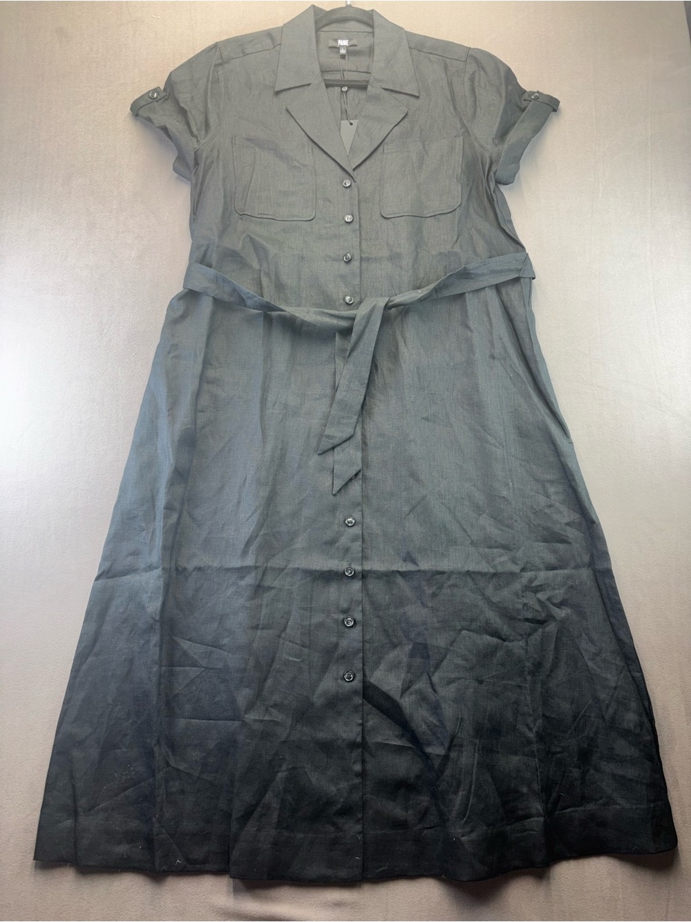 Paige Lexina Linen Short Sleeve Shirt Dress